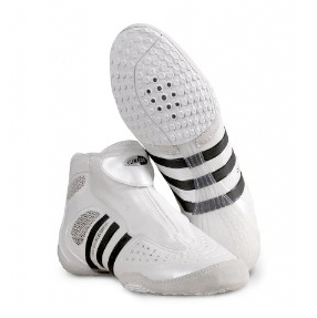 white and gold adidas wrestling shoes