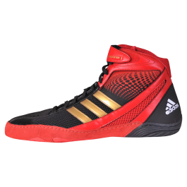 red and black adidas wrestling shoes
