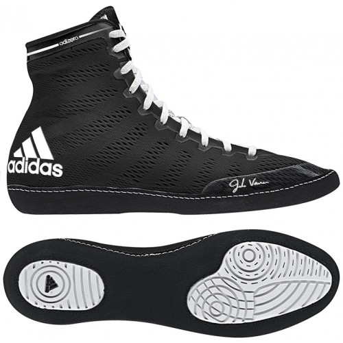 Adidas adizero Varner Wrestling Shoes black-white - Adidas Wrestling ...